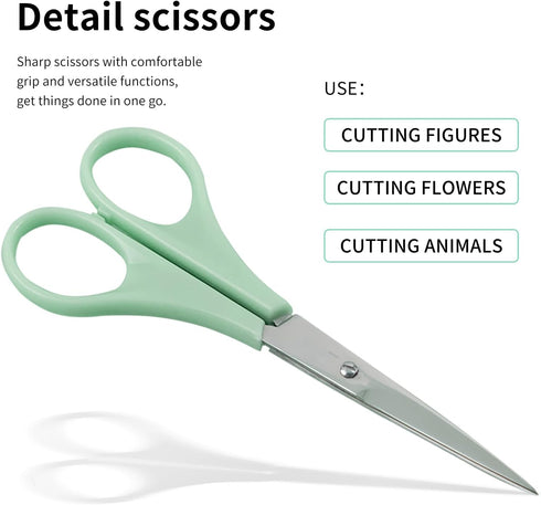 KALAIEN Crafting Scissors with Sharp Carbon Steel Blades for Sewing Scissor, Paper Cutting, Scrapbooking, Fondant, Crafting-2 Pack...