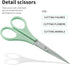 KALAIEN Crafting Scissors with Sharp Carbon Steel Blades for Sewing Scissor, Paper Cutting, Scrapbooking, Fondant, Crafting-2 Pack...