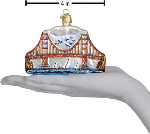 Old World Christmas Cities, Places and Landmarks Glass Blown Ornaments for Christmas Tree Golden Gate...