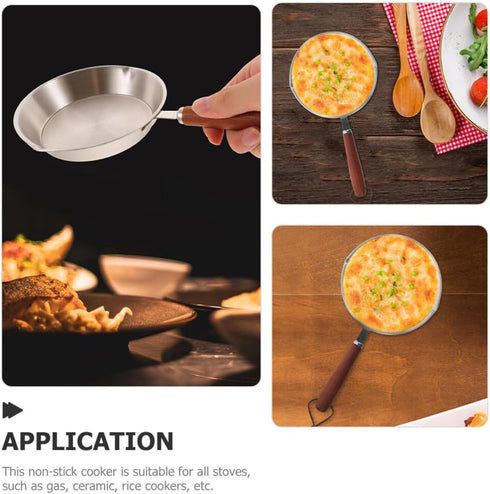 Hemoton Mini Stainless Steel Fry Pan Nonstick Frying Pan Skillet, 5.4 Inch Cooking Surface Nonstick Skillet Use in the Oven, on the Stove, on the ...