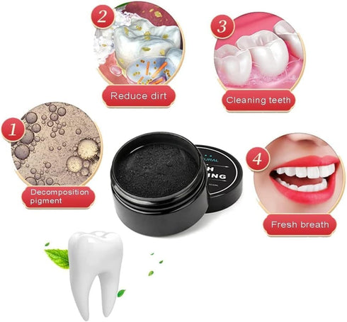 2-Pack Teeth Whitening Charcoal Powder, WUBLSYAN Activated Charcoal Tooth Cleaning Powder, Natural Toothpaste Alternative, Oral Care Sets Natural ...