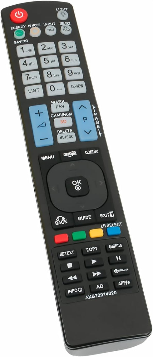 AKB72914020 Replace Remote Control fit for LG LCD LED Plasma TV 32LD550 32LE5400 42LD550 46LD550 47LD650 47LE7500 47LEX8 47LW575S 47LX6500 50PK750...