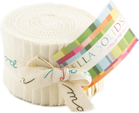 Bella Solids Ivory Jr Jelly Roll (9900JJR 60) by Moda House Designer for Moda...
