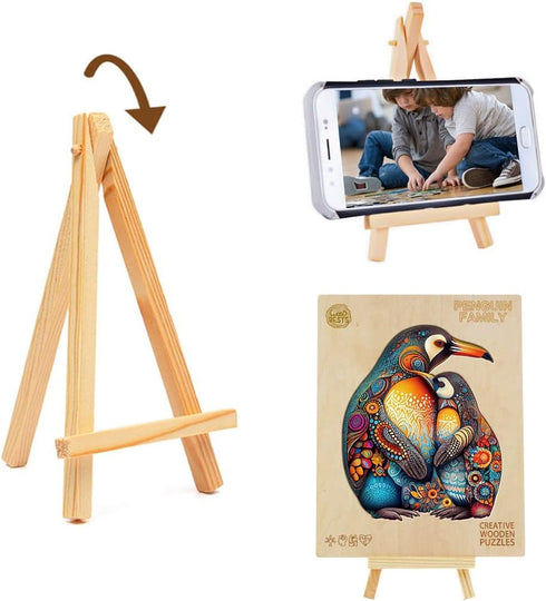 Wooden Puzzles for Adults Kids, (S-100pcs-8.3 * 6.7in) Penguin Family Wooden Jigsaw Puzzles, Unique Shape Animal Wooden Puzzle, Wood Puzzles Adult...