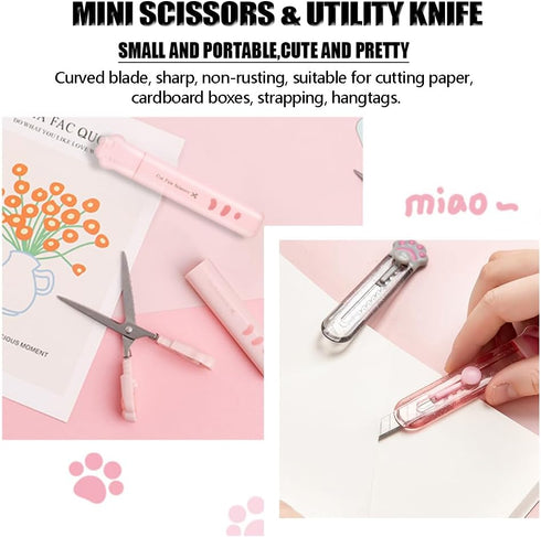 Cute School Supplies, Cute Stationary, Japanese Stationery Birthday Gifs, includes Pencil Sharpener,Eraser, Correction Tape, Ruler, Mini Scissors,...