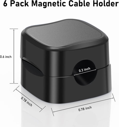 Magnetic Cable Holder 6 Pack Magnetic Cable Organizer Clips for Desk Hide Phone Charging Cable Keeper Adhesive Charger Wire Holder for Home Office...