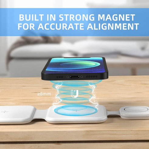 3 in 1 Wireless Charger, Magnetic Foldable 3 in 1 Charging Station, Fast Wireless Charging Pad, Compatible for iPhone 14/Pro/Max/Plus/13/12 Series...