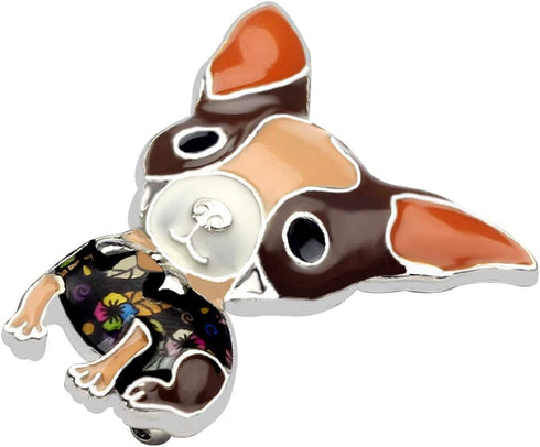 Enamel Cartoon Chihuahua Booch Pins for Women Badges Clothing Bags Jewelry Gift...