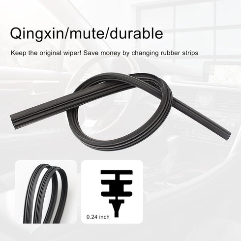 Pack-4 Windshield Wiper Blades Refills, 34In Frameless Windshield Wiper Rubber Strips, Adjustable Car Windscreen Wiper Rubber Strips, Wiper Blades...