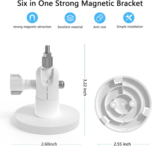 Security Camera Magnetic Mounting Brackets for R ing Indoor/Outdoor Pan-Tilt Mount, Compatible with Stick Up Cam Plug-in, Arlo, Eufy, Google Nest ...