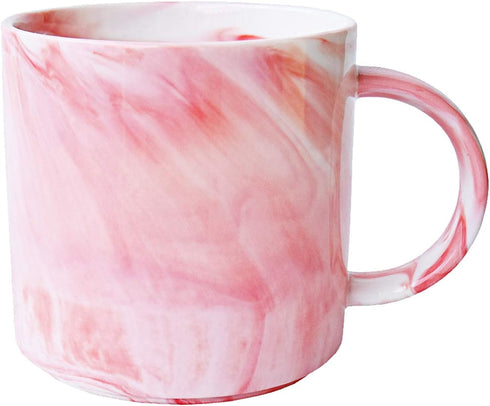 Marbling Ceramic Coffee Mug, Tea Cup for Office and Home, 13 Oz, Dishwasher and Microwave Safe (Pink, 1)...