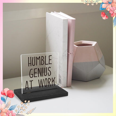 Funny Quote for Desk, Minimalist Office Decor for Men and Women, Tabletop Motivational Desk Accessory, Boss Gag Gift, XXY57...