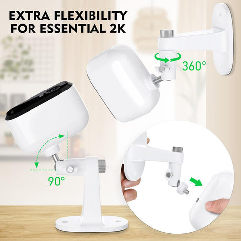 2Pack Adjustable Mount for Arlo Essential 2K Indoor/Outdoor(2nd Generation), for Arlo Pro 5S/Pro 4/Pro 3/Pro 2/Pro/Arlo Ultra2/Ultra/Arlo Essentia...