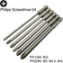 Long Slotted Head and Cross Phillips Screwdriver Bit Sets with 1/4 Inch Hex Shank 4 inch Lenght 4pcs Slotted Head and 6pcs Philips Cross Head Scre...