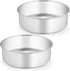 TeamFar Cake Pans, 2 PCS Stainless Steel Round 8 x 3 Inch Deep Baking Cake Pans for Wedding Birthday Party, Non-Toxic & Heavy Duty, Deep Wall & St...