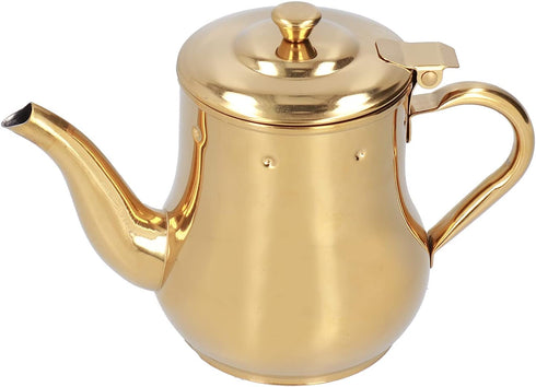 Stainless Steel Tea Pot With Filter Rust Proof Durable Oil Strainer Pot For Hotels Restaurants Homes 850ml Tea Kettle(Gold)...