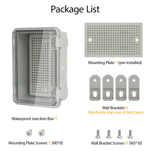 ABS Plastic Dustproof Waterproof IP65 Junction Box Hinged Shell Universal Electrical Project Enclosure Gray, with PC Transparent Clear Cover 5.9 x...