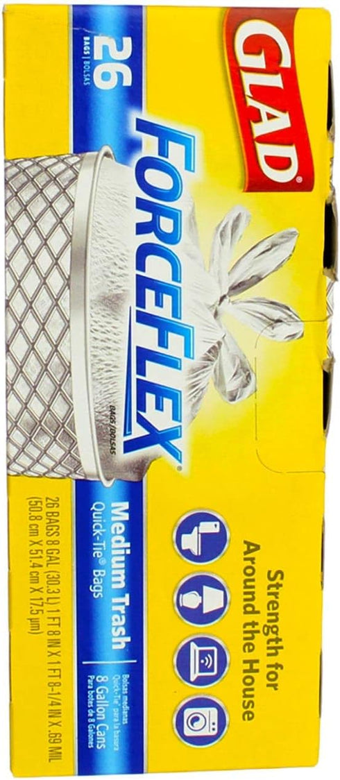 ForceFlex Quick-Tie Medium Trash Bags (Box of 26)...