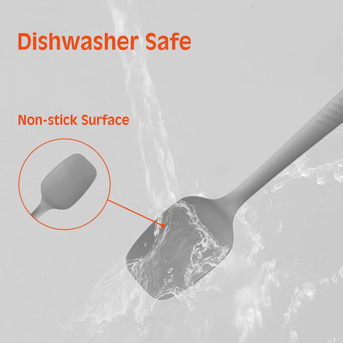 Permanent Warranty Silicone Large Spoonila 1 PCS Heat Resistant Silicone Spatula Cooking for Nonstick Cookware Kitchen Gadgets Large Spoonila Grey...