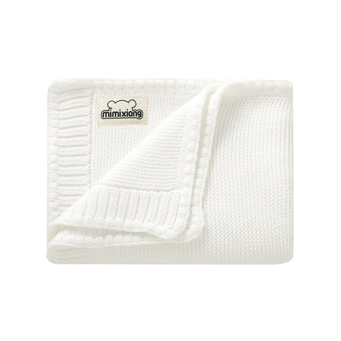 mimixiong Cotton Baby Blanket Gender Neutral Nursery Swaddling Blanket for Shower Gift Registry for Baby White 40 x30 Inch...