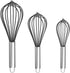 Silicone Whisk, Stainless Steel Wire Whisk Set - 3 PCS Rubber Whisks for Cooking, Non-stick Cookware, Kitchen, Balloon Egg Beater Perfect for Blen...