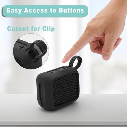 TXEsign Silicone Case for JBL Go 4, Go 4 Protective Cover, Travel Carrying Pouch w Anti-Dust Charging Cover Speaker Mount Strap (Black)...