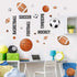 Supzone Sport Balls Wall Stickers Boys Wall Decals Basketball Soccer Baseball Football Hockey Wall Decor Boys Playroom Bedroom Classroom Living Ro...