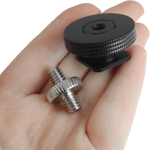 1/4" Female Thread to Hot Shoe Adapter LUORNG 2PCS Hot Shoe Mount Adapter with 1/4 to 1/4 inch Male Screw for Magic Arm, Video Light,Monitor...