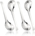7.28 Inches Asian Soup Spoons Stainless Steel Chinese Soup Spoon Set of 4 Soup Spoons Silverware Cucharas Para Comer for Ramen Pho Miso Dumplings ...