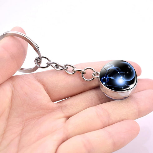 Zodiac 12 Constellation Glow In The Dark Creative Galaxy keychain...