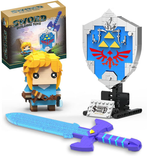 Legend Glowing The Master Sword Shield Building Sets, Game Weapon Toys with Link Action Figures Game Model Collectors, 614 Pieces...