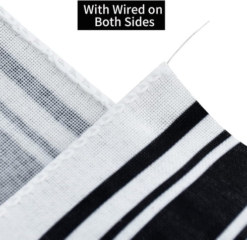 TONIFUL 2.5 Inch Black and White Striped Wired Edge Ribbon, Burlap Ribbon, Blakc White Wired Ribbon for Gift Wrapping, Wreath Bows Making, Crafts ...