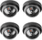 4 Pack Dummy Fake Camera Security CCTV Dome Cameras with Flashing Red LED Light for Indoor Outdoor Home Business, Black...