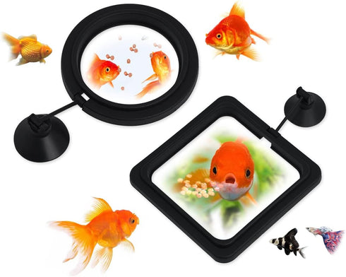 DS. DISTINCTIVE STYLE Fish Feeding Ring 2 Pieces Aquarium and Tank Floating Rings Food Feeders with Suction Cup (Black)...
