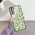 for Samsung Galaxy S22 Plus Green Daisy Flower Case for Women Girls, Cute Phone Cover Tempered Glass Back Cover Soft TPU Bumper Shockproof Case Tr...