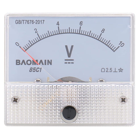 Baomain Analog Voltmeter 85C1 DC 0-10V Rectangle Analog Volt Panel Meter Gauge...