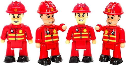 FUNERICA Toy Fireman Action Figures for Kids - Firefighter Figurines Community Helpers Toys - Little People Figures for Firefighter Toys, Fire Tru...