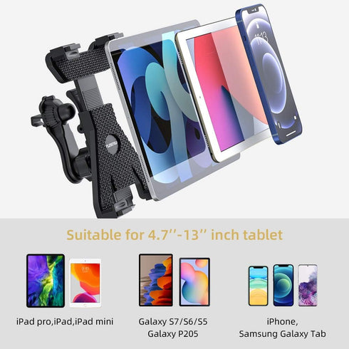 Tablet Holder Car Mount for Apple iPad Samsung Galaxy Tab All 6"-11" Tablets, Cars Air Vent with Dashboard Windshield Strong Suction Cup Mount 360...