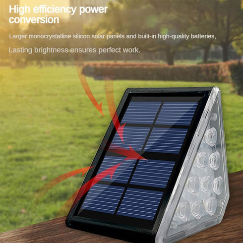 Solar Step Lights, Stair Fence Triangle Lights IP67 Outdoor Waterproof LED Deck Light for Garden Yard Patio, Porch, Front Door, Outside, Pathway, ...