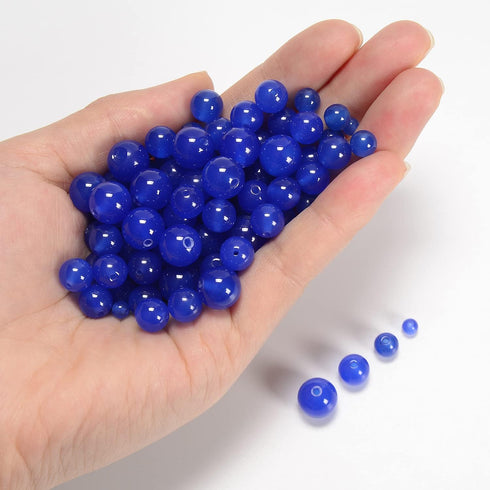 10mm Original Blue Agate Loose Semi Precious Beads Round Smooth Gemstones SpacerBeads for Jewelry Making 100PCS (10mm 100Beads, Blue Agate)...