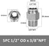 Push to Connect Fitting - 304 Stainless Steel Male Straight 1/2" Tube OD x 3/8" NPT Thread Pneumatic Push Lock Fitting (Pack of 5)...
