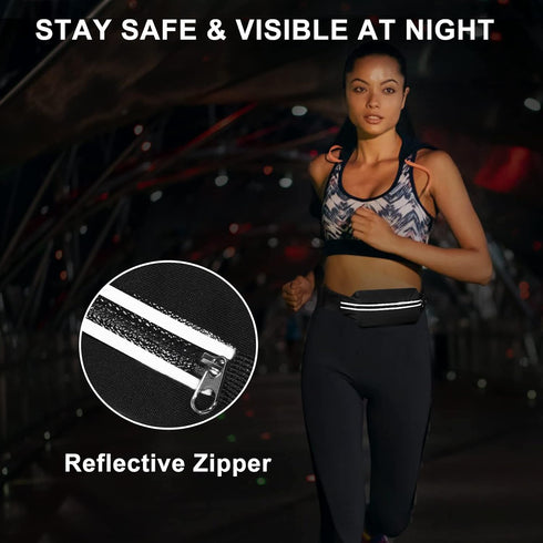 Running Belt Fanny Packs for women and men,Belt Bag for Hiking Cycling Workout,Reflective Fanny Packs for Men Runners Belt Compatible with iPhone1...