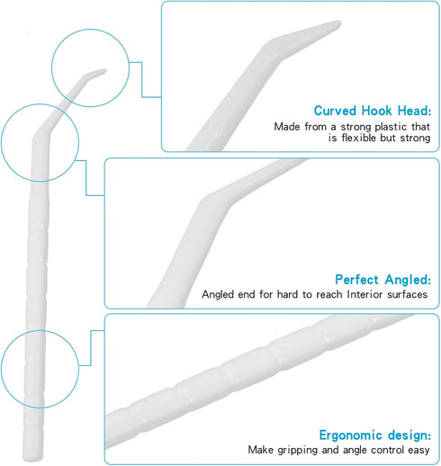 Interdental Toothpicks, Disposable Plastic Curved Hook Toothpicks, Ultra Teeth Cleaning Tool for Daily Care of Removes Plaque and Debris Between Y...