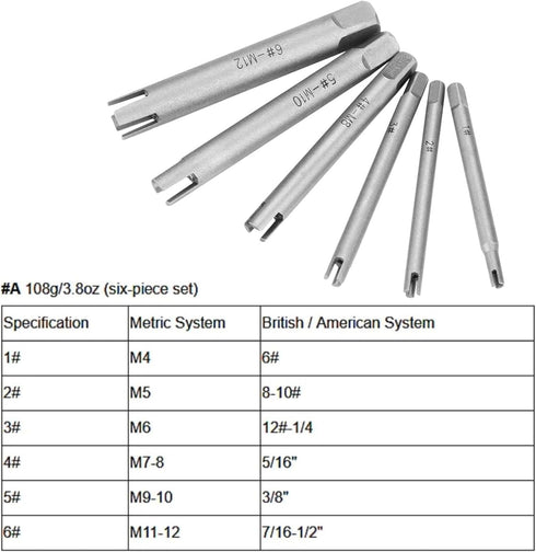 High Speed Steel Broken Tap Extractor Broken Screw Extractor Extractor A B C 3 Optional Set(6Pcs)...