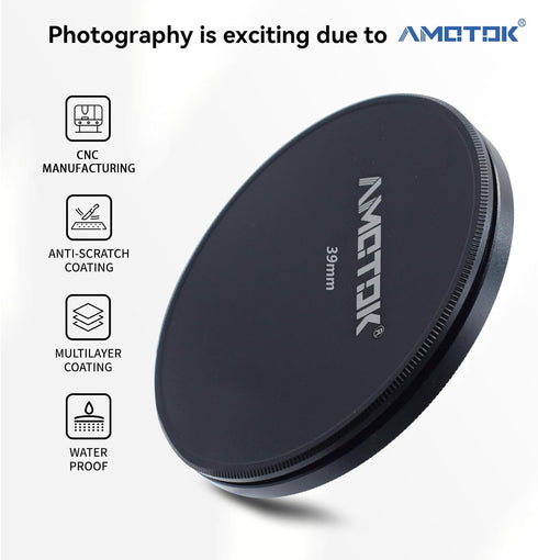 39mm Metal Lens Filter Caps,Compatible All 39mm Camera Lens FiltersFilter Accessory(UV,CPL,ND,Threaded Lens),Ultra Precision CNC Machine Tools Pro...