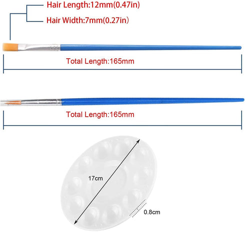 65Pcs Paint Brushes Tray Palettes Set,60pcs Flat Paint Brushes 5 PCS Round Paint Pallets,Small Paint Brushes Bulk Acrylic Oil Watercolor Artist Pa...