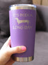 Bevvee Long Day - Insulated Coffee Tumbler Cup with Sliding Lid - Stainless Steel Insulated Mug - Dog Themed Coffee Gifts - Purple...