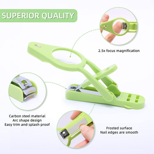 Nail Clippers with fold-Away Magnifier and LED Light, nail clipper with light,lighted nail clipper,Fingernails & Toenails Nail Clippers Care for E...