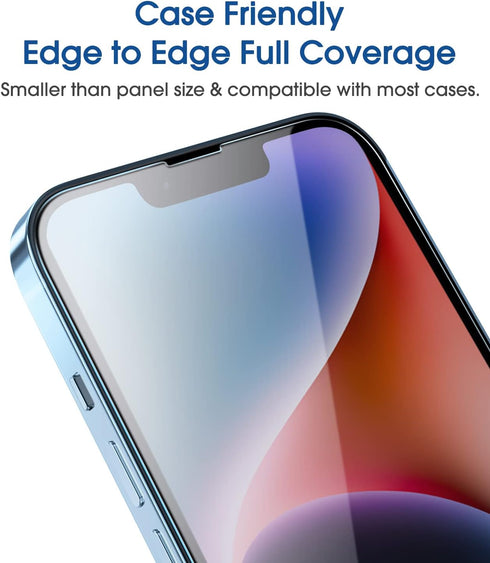 amFiIm Tempered Glass Screen Protector for iPhone 14 6.1"/iPhone 13/iPhone 13 Pro 6.1", Easy OneTouch Installation, Auto-alignment, Bubble Free Ca...