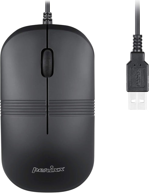 Perixx PERIMICE-503B Wired Optical Washable Mouse, Black (11419)...